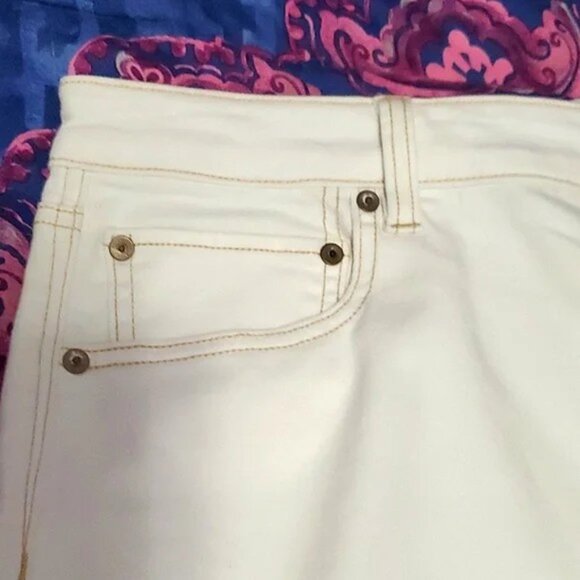 HOST PICK NWOT American Eagle Trendy Boho Chic Off White Wide Leg Cropped Jeans - Picture 7 of 15